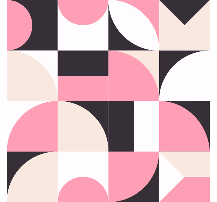 Rolgordijn woonkamer roze geometrische nordic figuren - TenStickers