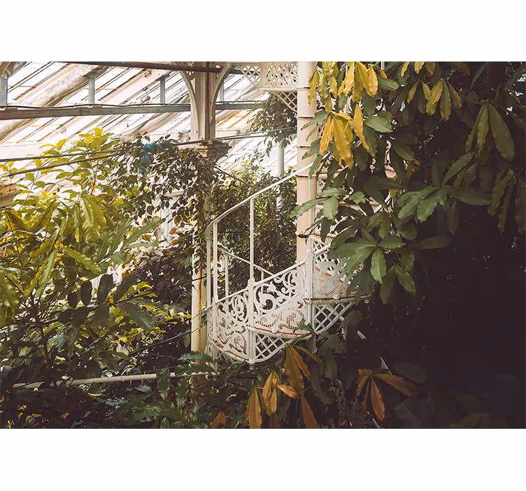 Rolgordijn woonkamer cottagecore botanisch - TenStickers