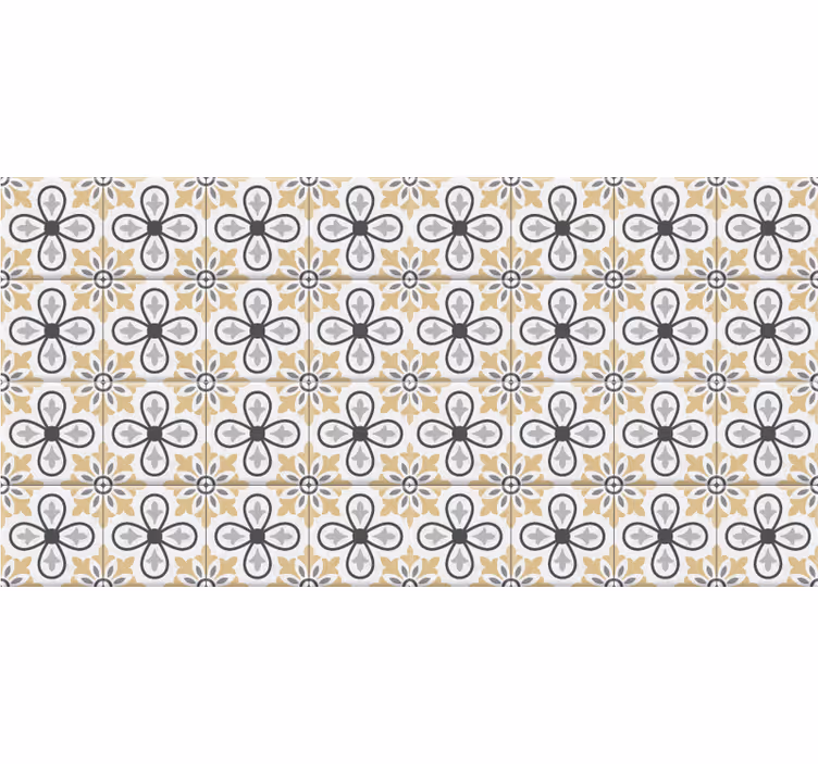 Rolgordijn beige keukentegels retro - TenStickers