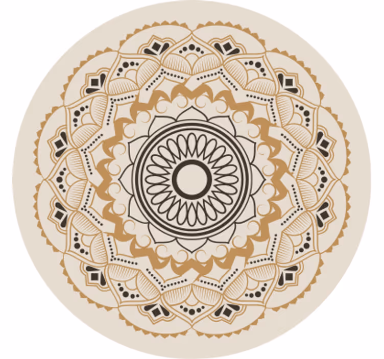 Rolgordijn beige mandala cirkelontwerp - TenStickers