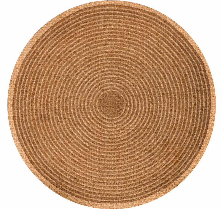 Rolgordijn beige met cirkelvormige jute textuur - TenStickers