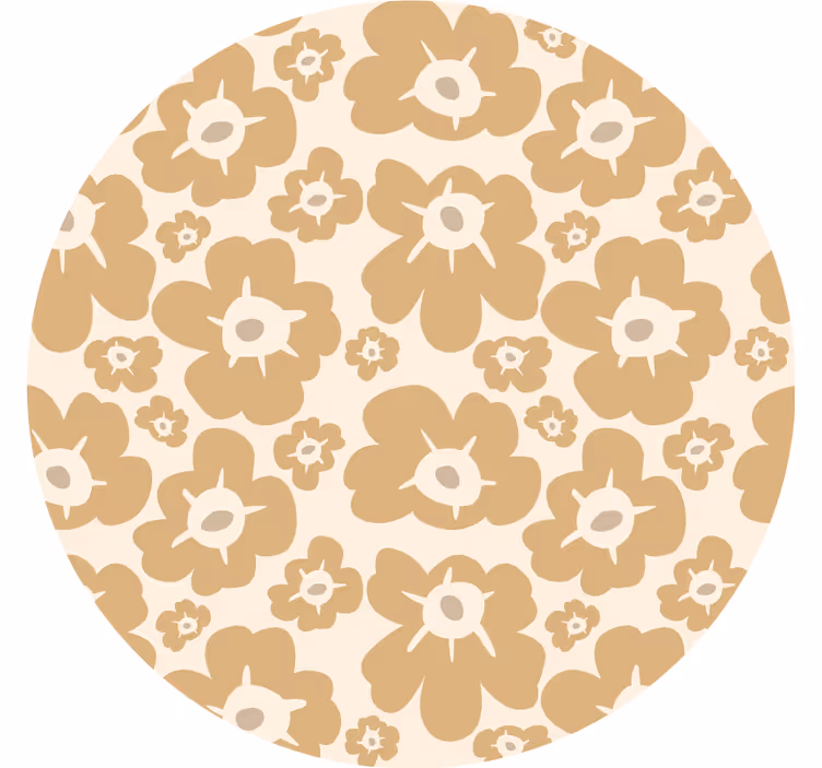 Rolgordijn beige met beige klaprozen - TenStickers