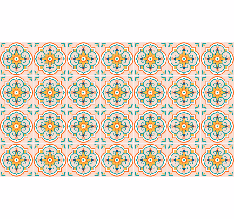 Rolgordijn beige vierkant kleurrijk design - TenStickers