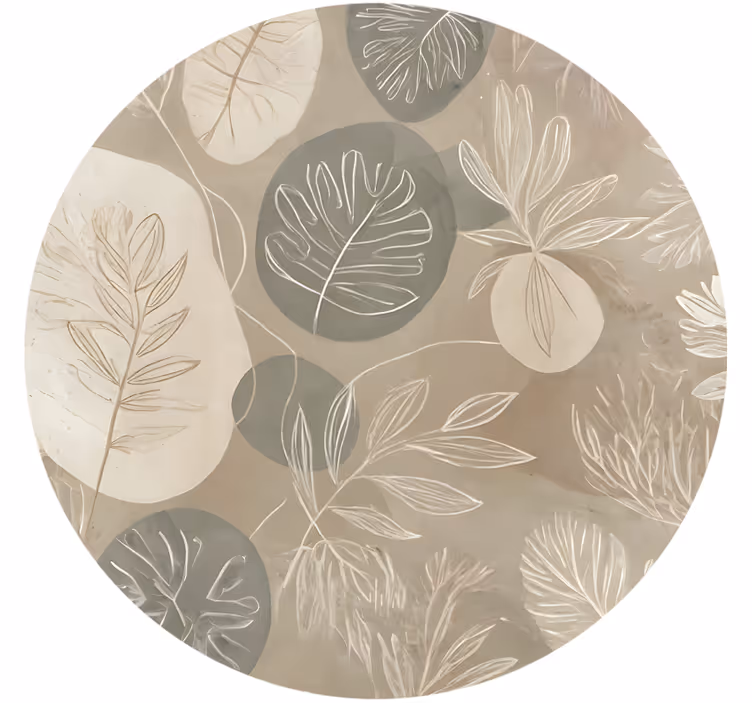 Rolgordijn beige neutraal botanisch abstract - TenStickers