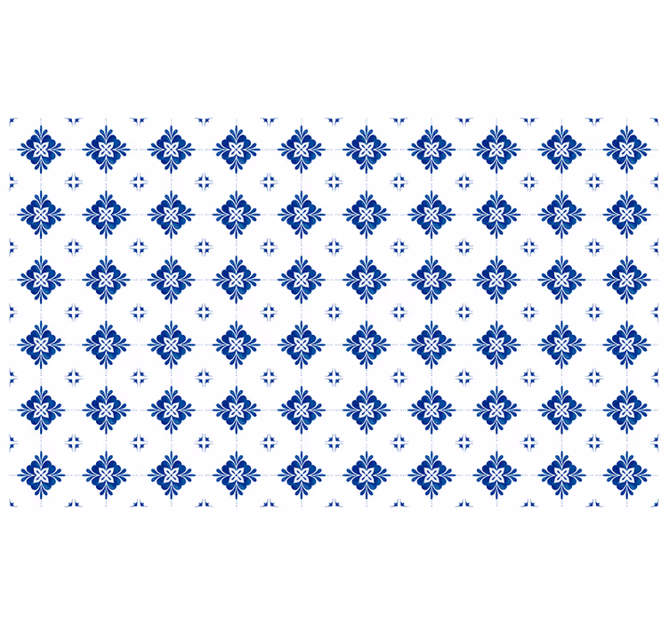 Rolgordijn slaapkamer vintage blauwe tegel - TenStickers