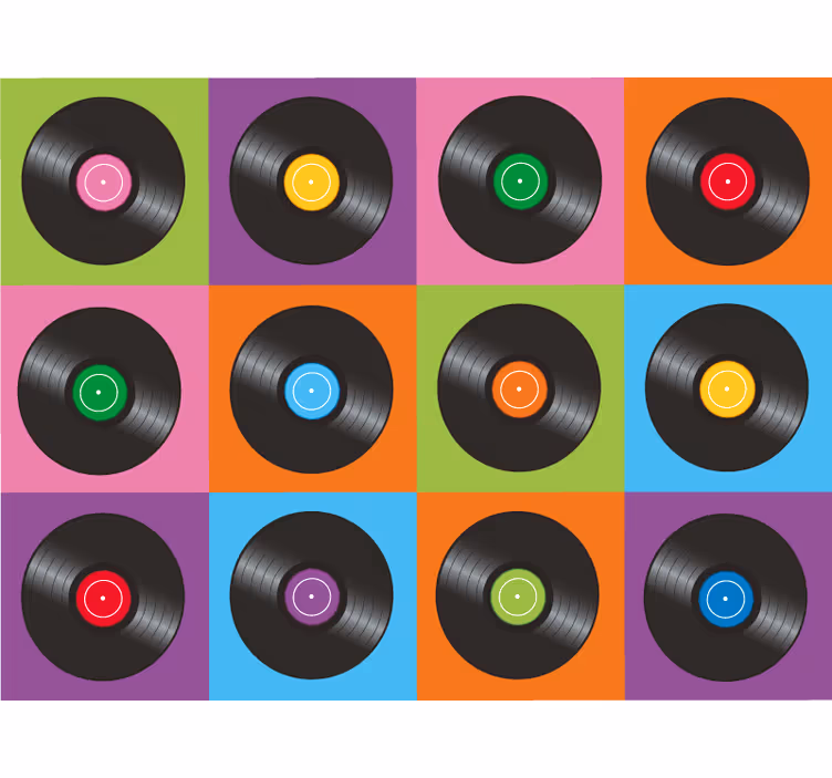 Rolgordijn slaapkamer keuken vinyl schotelplaten - TenStickers