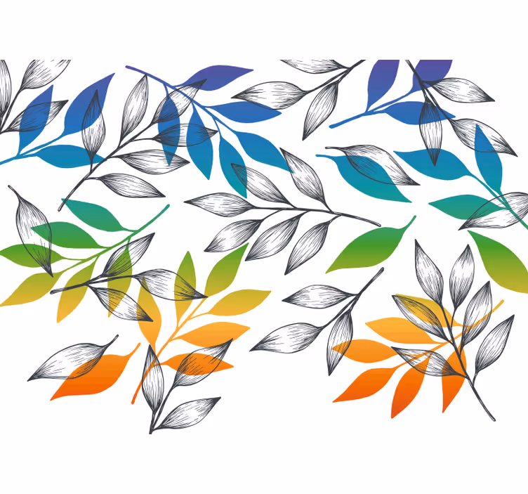 Rolgordijn slaapkamer motief van regenboogleaves - TenStickers