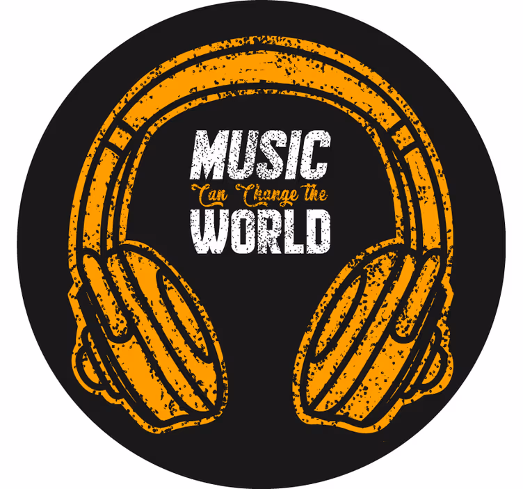 Rolgordijn tienerkamer muziek verandert de wereld - TenStickers