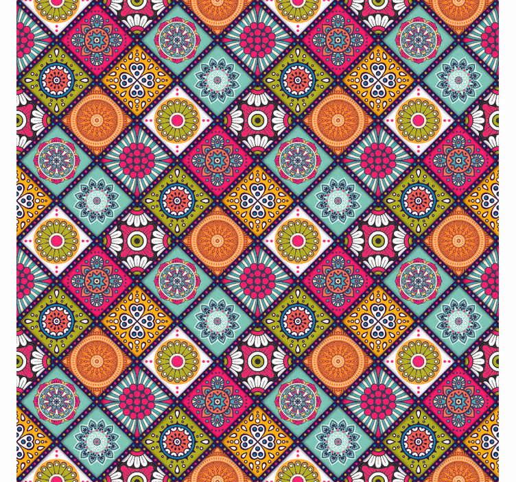 Rolgordijn slaapkamer kleurrijk mandala patroon - TenStickers