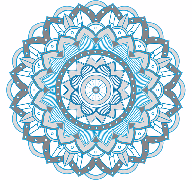 Rolgordijn slaapkamer blauw mandala ontwerp - TenStickers