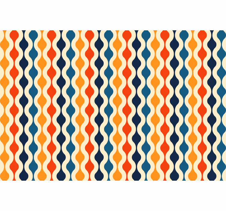 Rolgordijn slaapkamer 70s golf - TenStickers