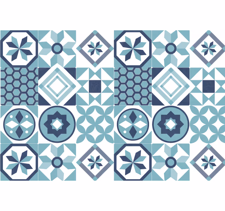 Rolgordijn slaapkamer met donkerblauwe ornamenten - TenStickers