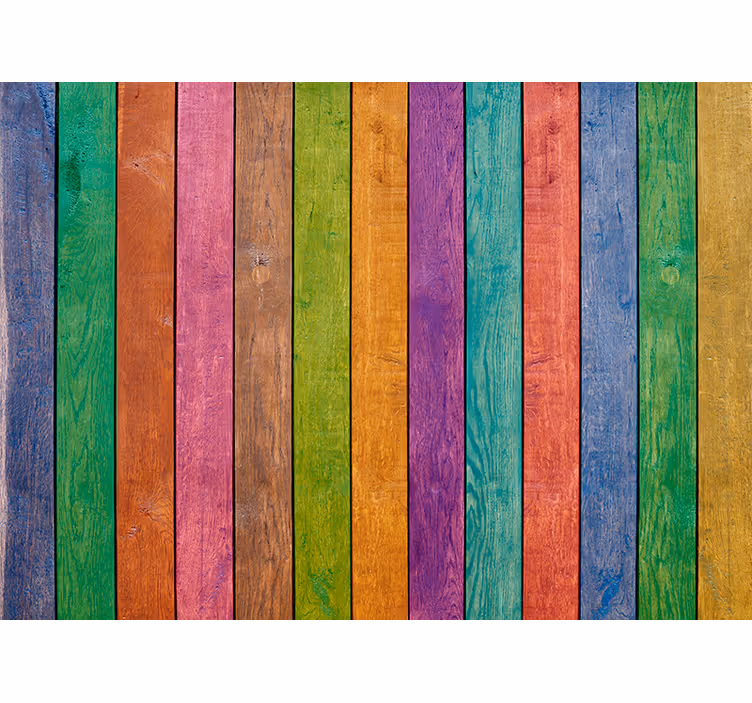 Rolgordijn slaapkamer houten multicolor patroon - TenStickers