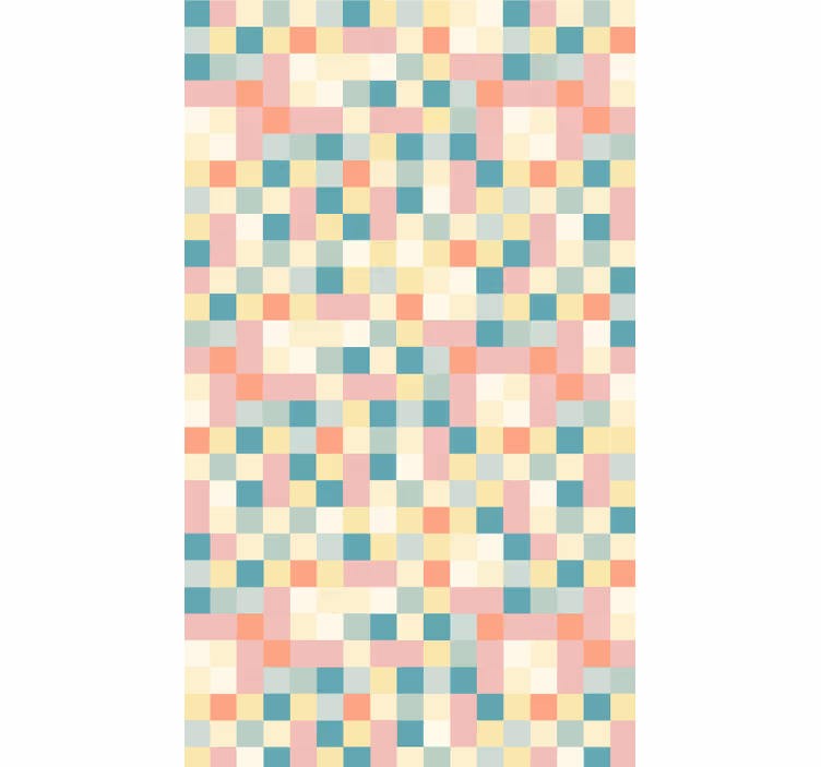 Rolgordijn slaapkamer kleurrijke pastelkleurige vierkanten - TenStickers