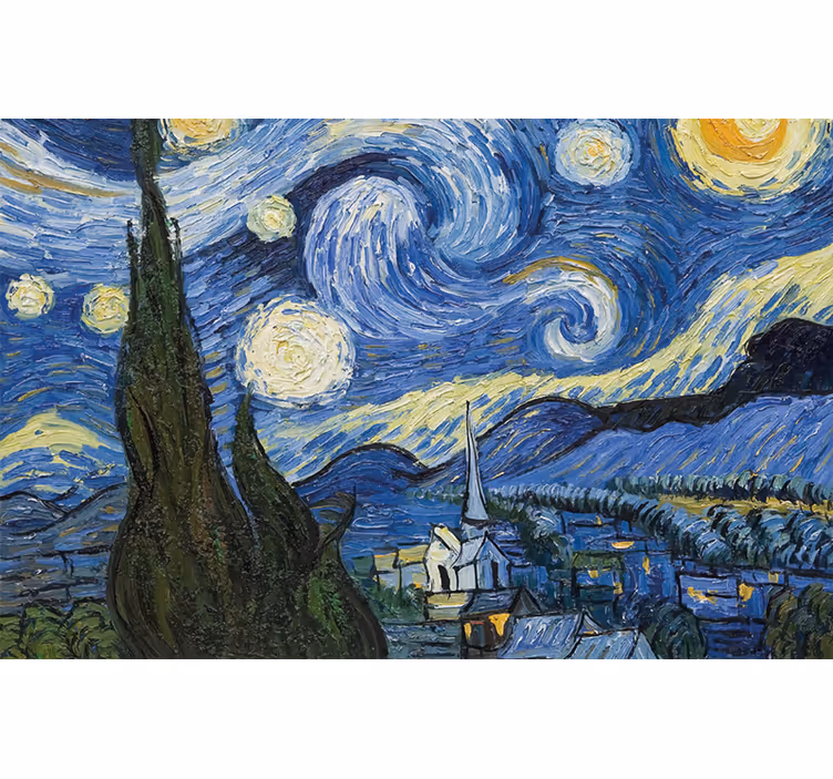Rolgordijn slaapkamer van gogh sterrennacht - TenStickers