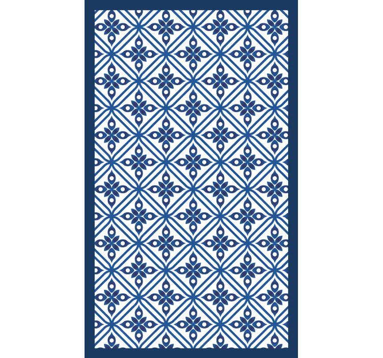 Rolgordijn slaapkamer traditioneel japans blauw-wit patroon - TenStickers