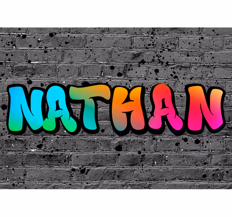 Rolgordijn grijs regenboog naam in baksteen - TenStickers