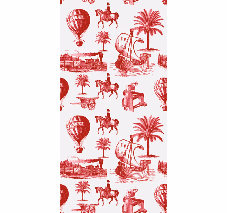 Rolgordijn vintage met vintage reis scènes - TenStickers