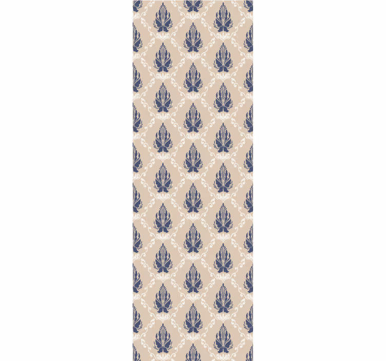 Rolgordijn vintage met bladachtig bloemenmotief - TenStickers