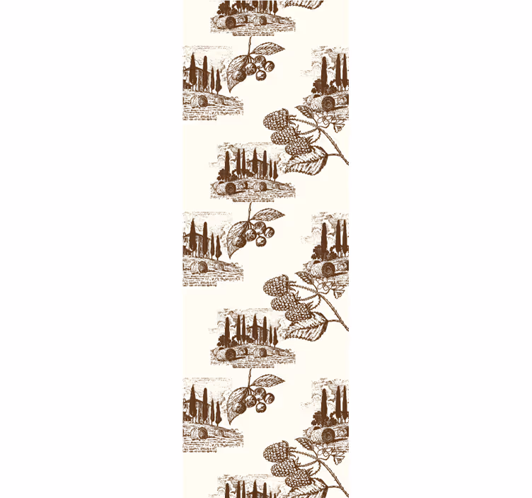 Rolgordijn vintage cypress landschapspatroon - TenStickers