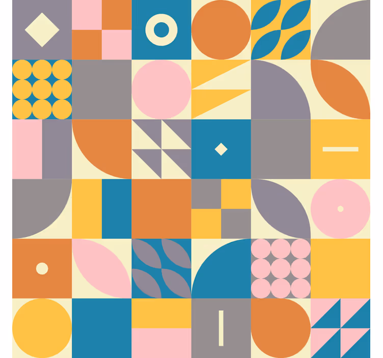 Rolgordijn vintage retro geometrisch - TenStickers
