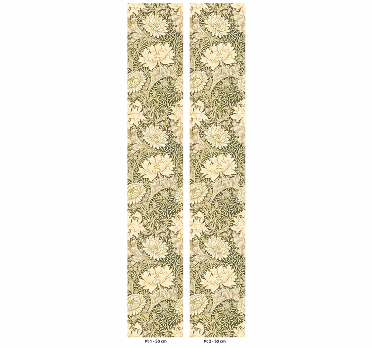 Rolgordijn vintage art nouveau chrysant - TenStickers