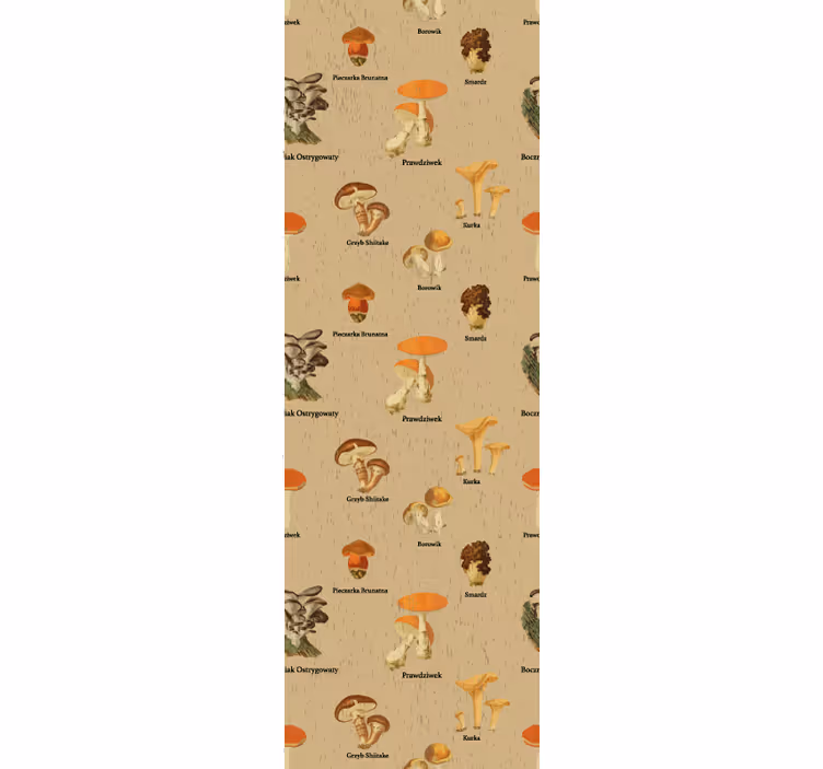 Rolgordijn vintage paddenstoelen soorten - TenStickers