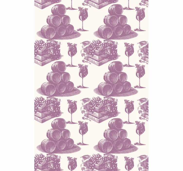 Rolgordijn vintage frans vintage patroon in violet - TenStickers