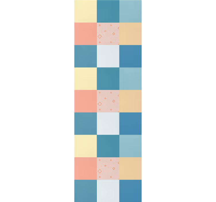 Rolgordijn vintage patchwork kleurrijk retro patroon - TenStickers