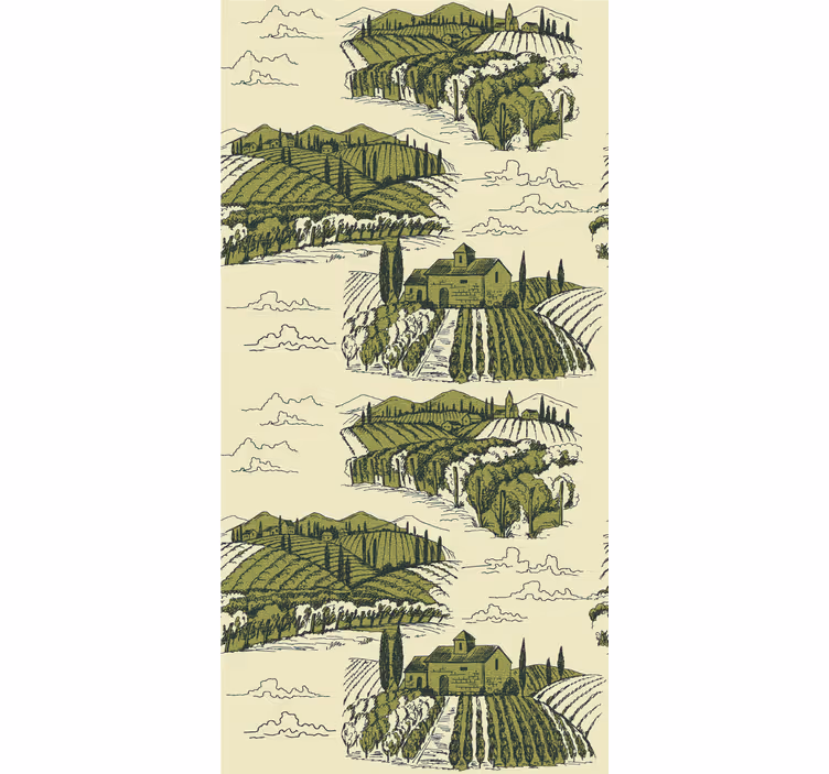 Rolgordijn vintage landelijke scène - TenStickers