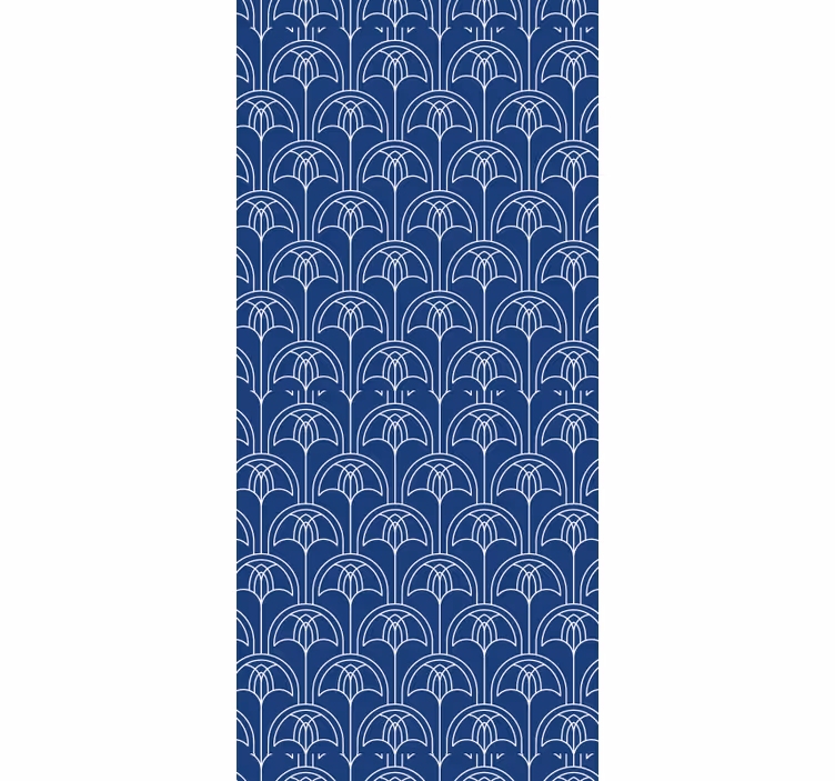 Rolgordijn vintage witte boog op blauwe decorstijl - TenStickers