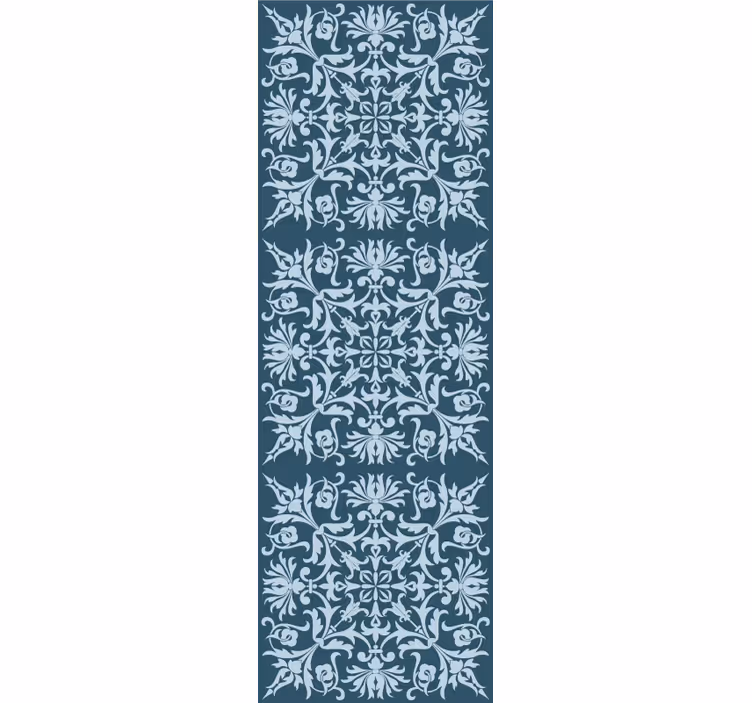 Rolgordijn vintage franse provinciale blauwe bloemenpatroon - TenStickers