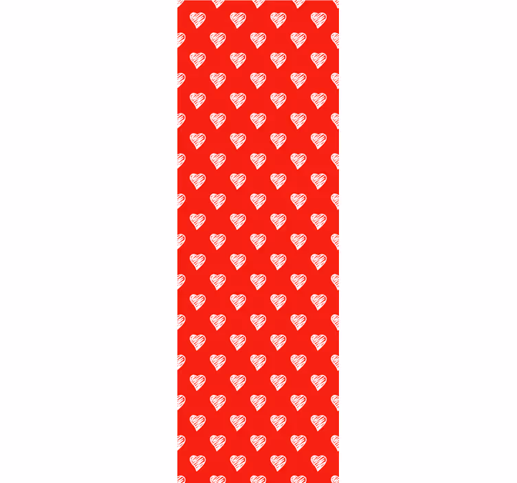 Rolgordijn vintage naadloos patroon van harten witte lijnen - TenStickers