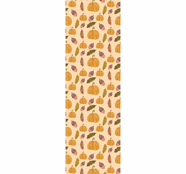 Rolgordijn vintage pompoenen en bladeren - TenStickers