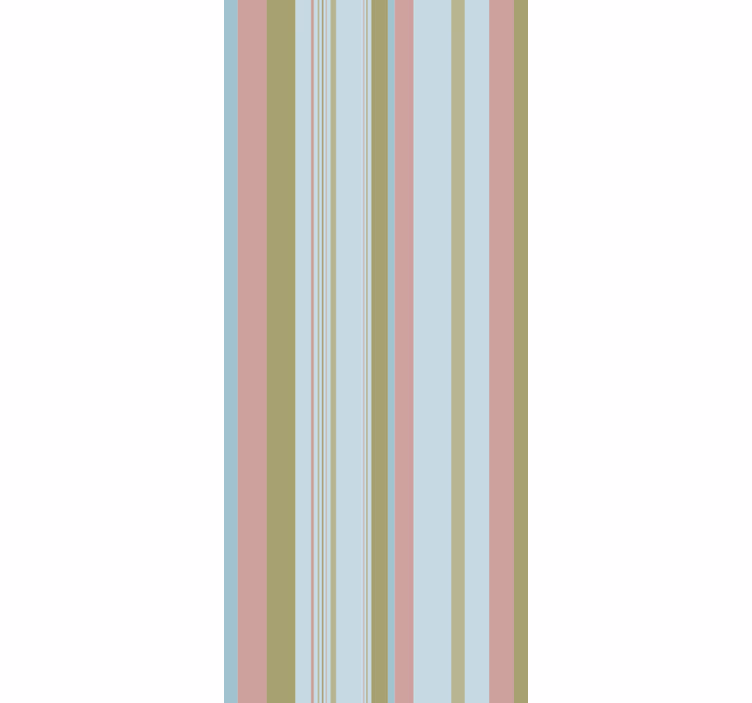 Rolgordijn vintage blauw en groene 80's strepen - TenStickers