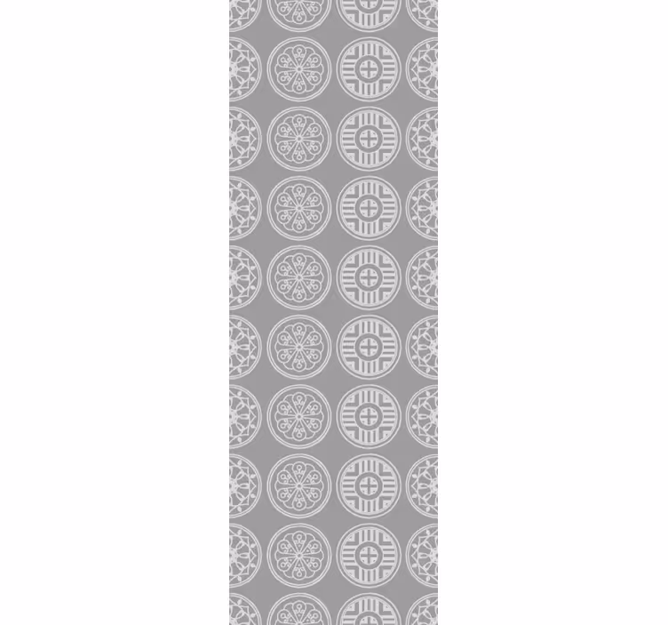 Rolgordijn vintage grijze traditionele koreaanse vormen - TenStickers