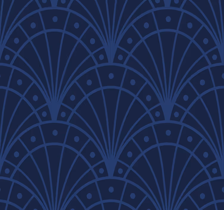 Rolgordijn vintage marineblauw art déco - TenStickers