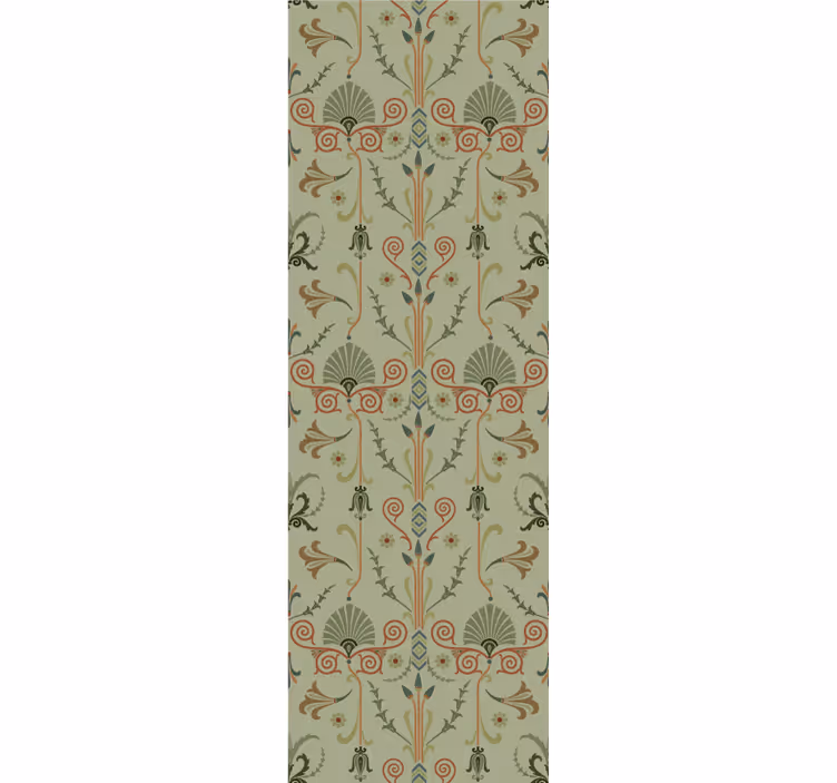 Rolgordijn vintage groen klassiek patroon met bloemen - TenStickers