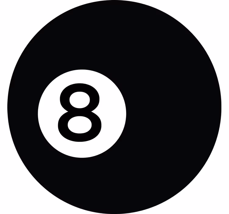 Rolgordijn zwart biljartbal nummer 8 - TenStickers
