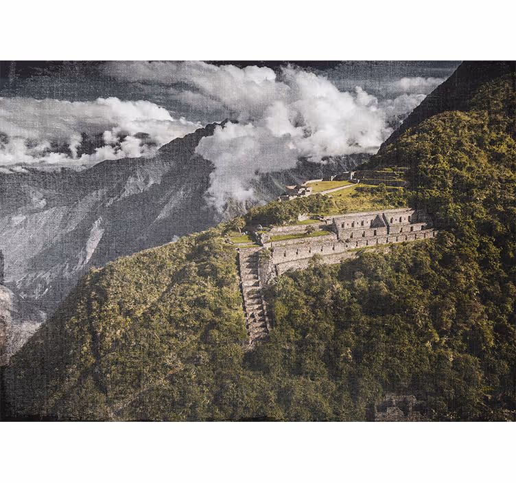 Rolgordijn woonkamer vogelperspectief choquequirao - TenStickers