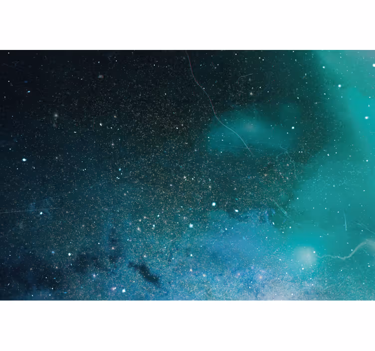 Rolgordijn woonkamer blauwe en groene meteorregen - TenStickers