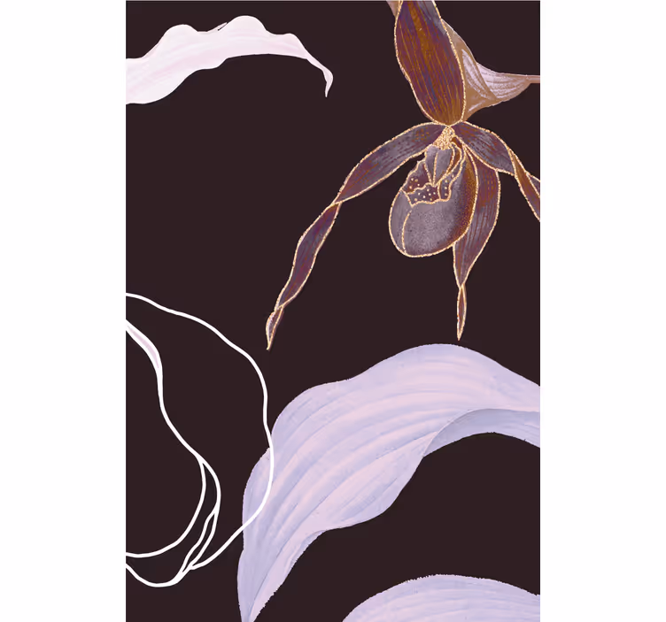 Rolgordijn woonkamer in afrikaanse stijl paarse orchidee - TenStickers
