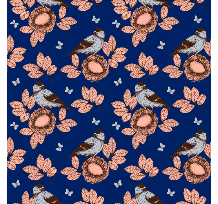 Rolgordijn woonkamer in afrikaanse stijl blauwe vogelnest - TenStickers
