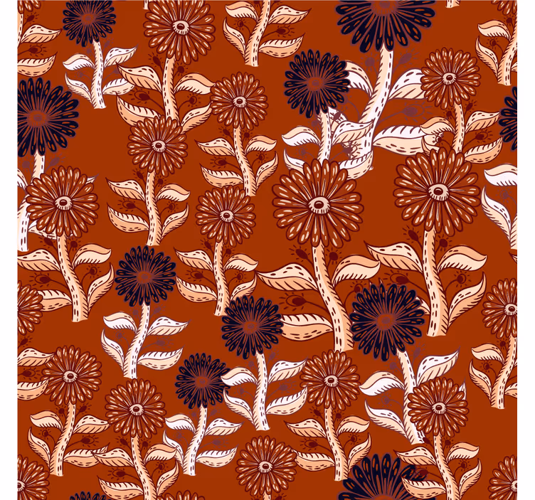 Rolgordijn woonkamer abstract zonnebloem ontwerp afrikaans - TenStickers
