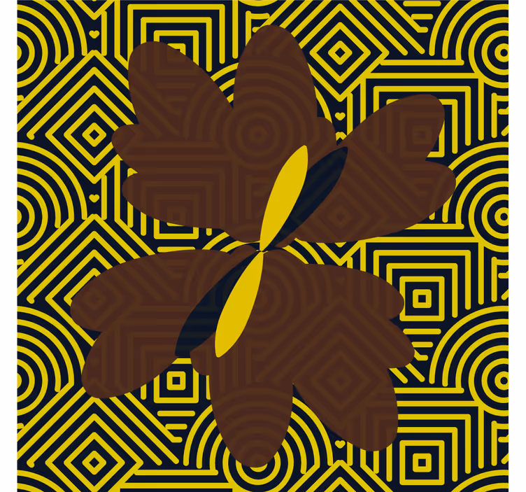 Rolgordijn woonkamer afrikaans stijl bruin en geel ontwerp - TenStickers