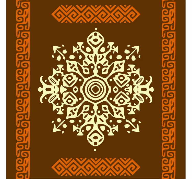 Rolgordijn woonkamer abstract bruin en geel patroon - TenStickers