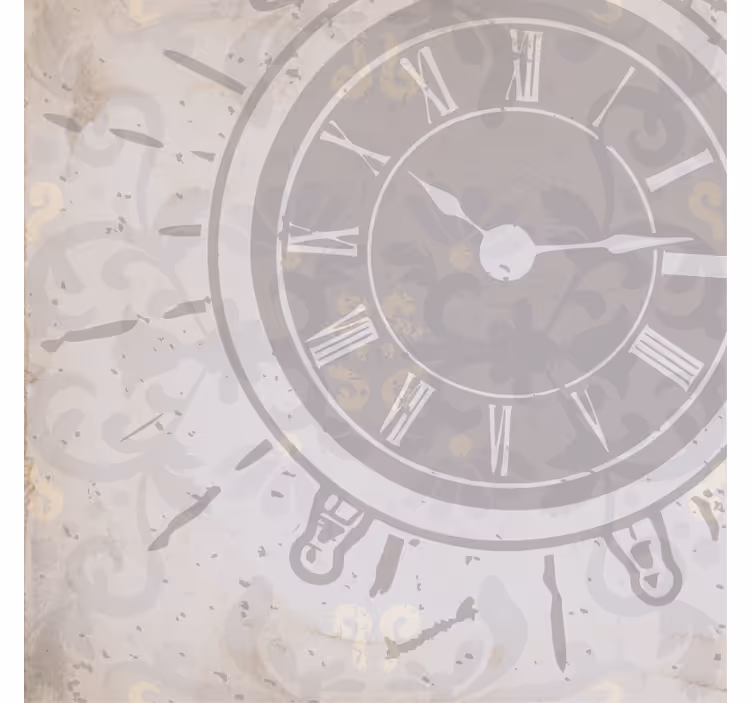 Rolgordijn woonkamer witte shabby chic klok met tekst - TenStickers