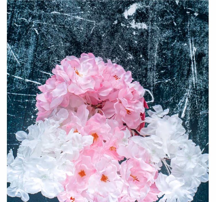Rolgordijn woonkamer roze artistieke bloem shabby chic - TenStickers