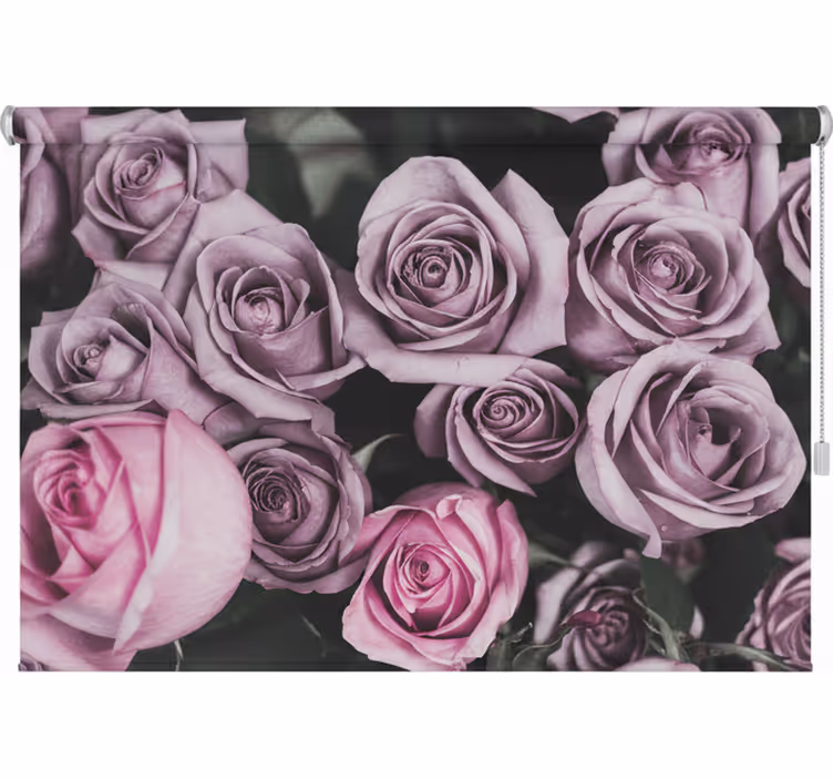 Rolgordijn woonkamer elegant ontwerp roze rozen - TenStickers