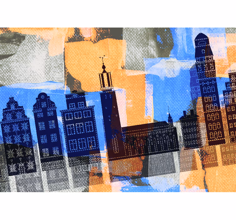 Rolgordijn woonkamer city van stockholm - TenStickers